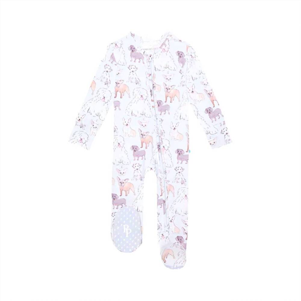 NEW POSH PEANUT babies gatsby one piece footie with zipper in white